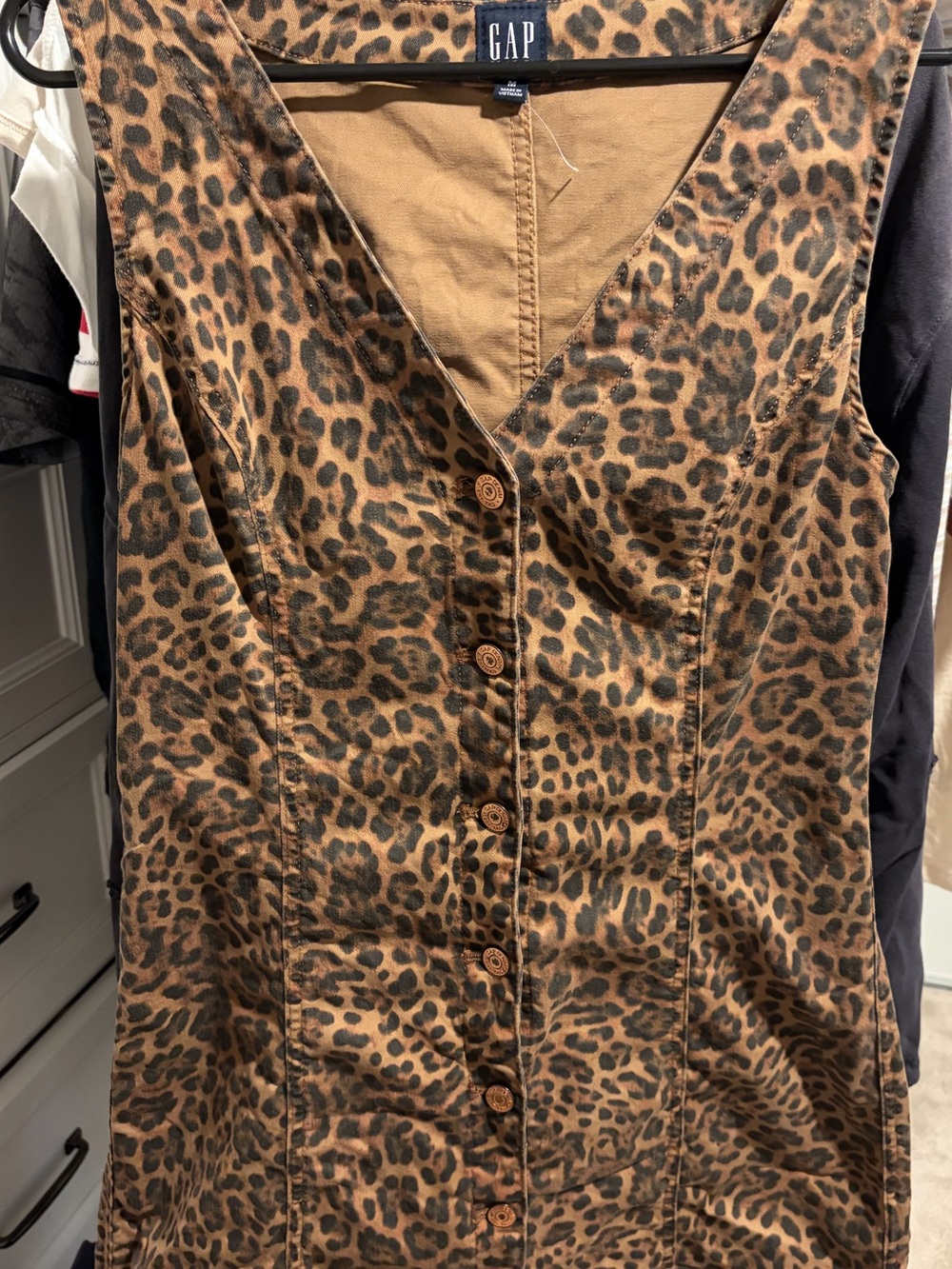 GAP denim leopard print dress